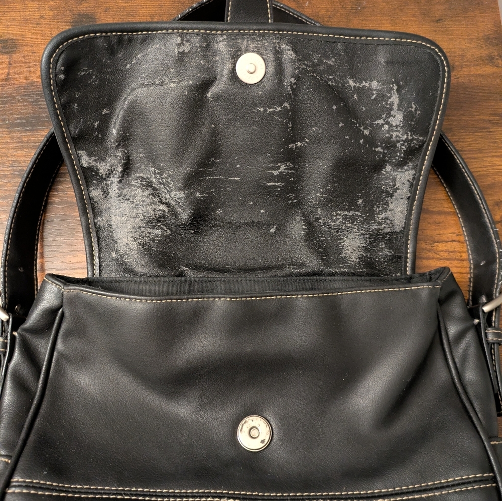 Black Leather Shoulder Bag - Picture 3 of 3
